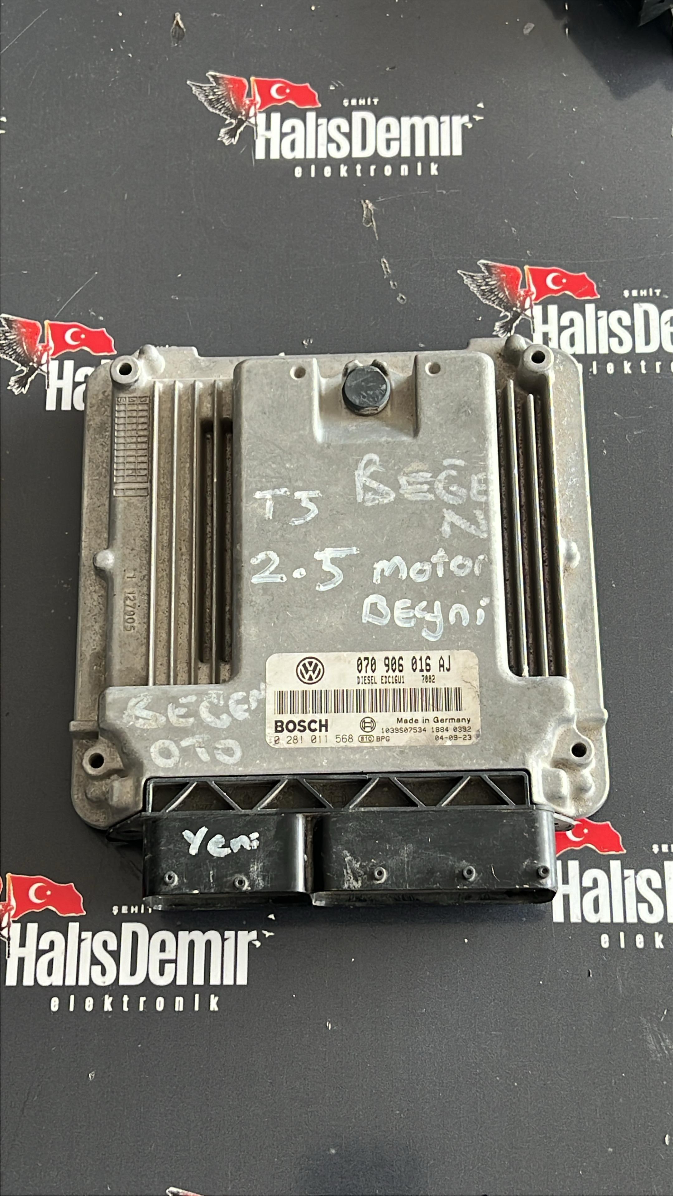 070906016AJ Volkswagen T5 2.5 TDi Motor Beyni 070 906 016 AJ Çıkma Orjinal BOSCH 0281011568