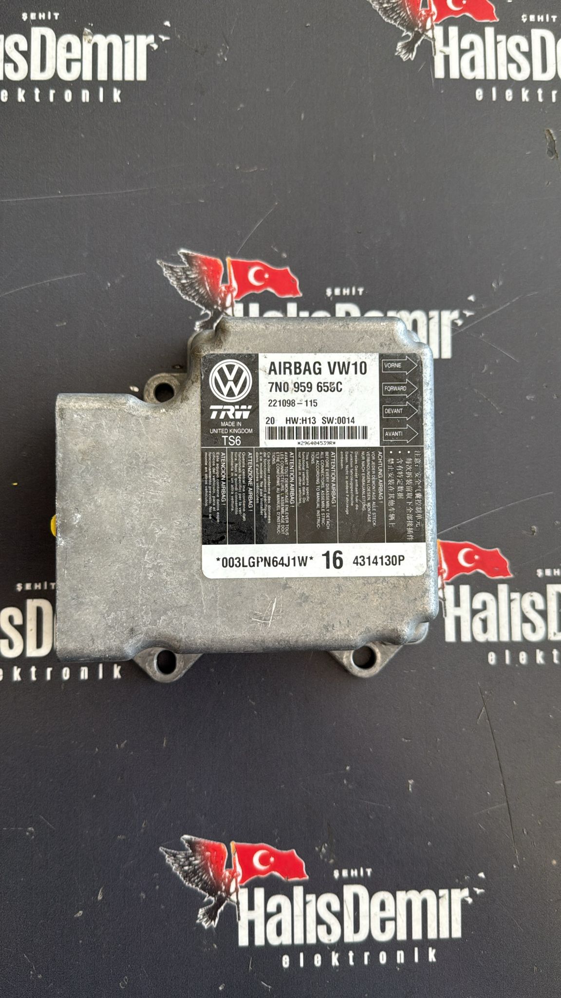 7N0959655C AİRBAG BEYNİ SHARAN /ALHAMBRA 2011 >2016