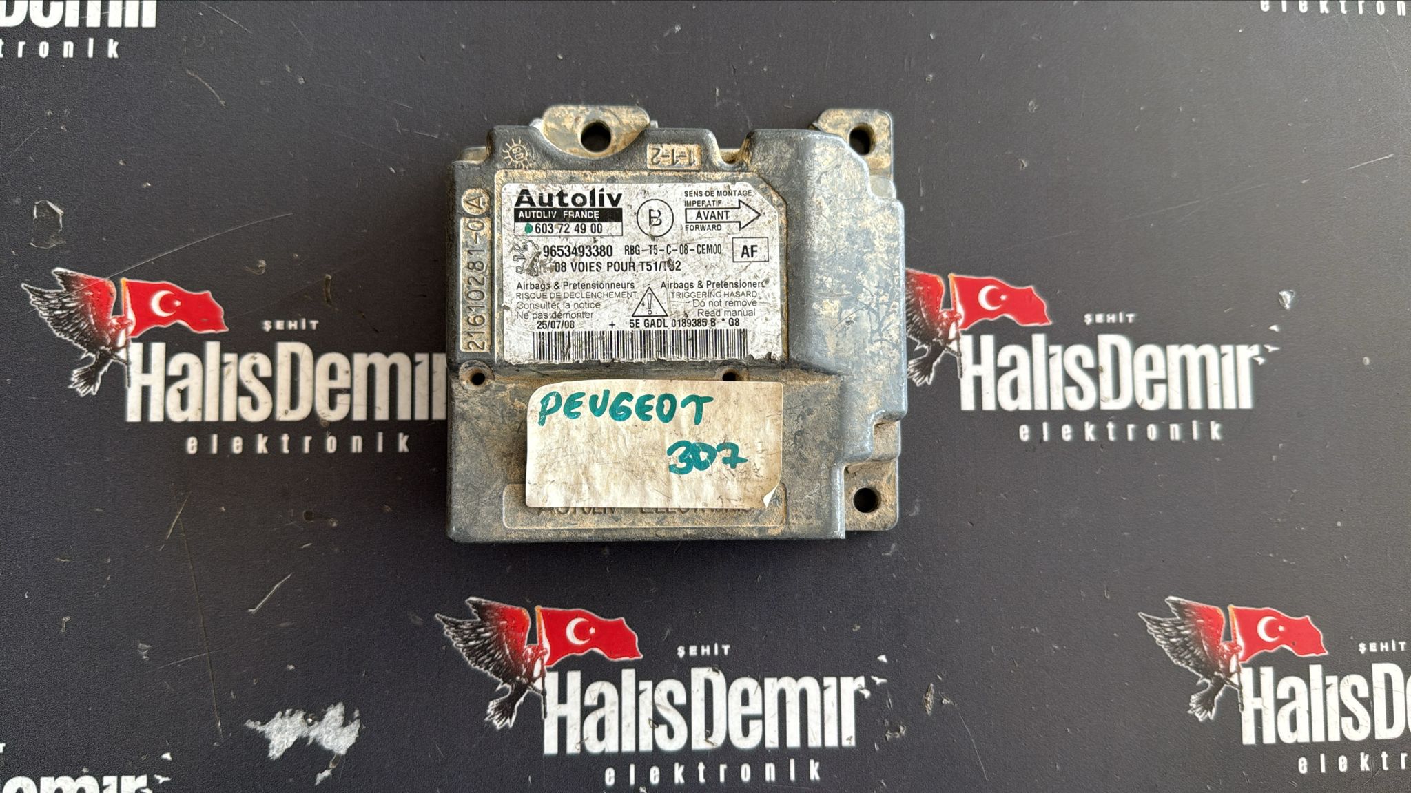 9653493380 603724900  PEUGEOT 307 AİRBAG BEYNİ 